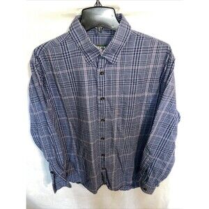 Orvis Men’s Casual Shirt Size Large Blue Plaid Outdoors Fishing Hiking Walking